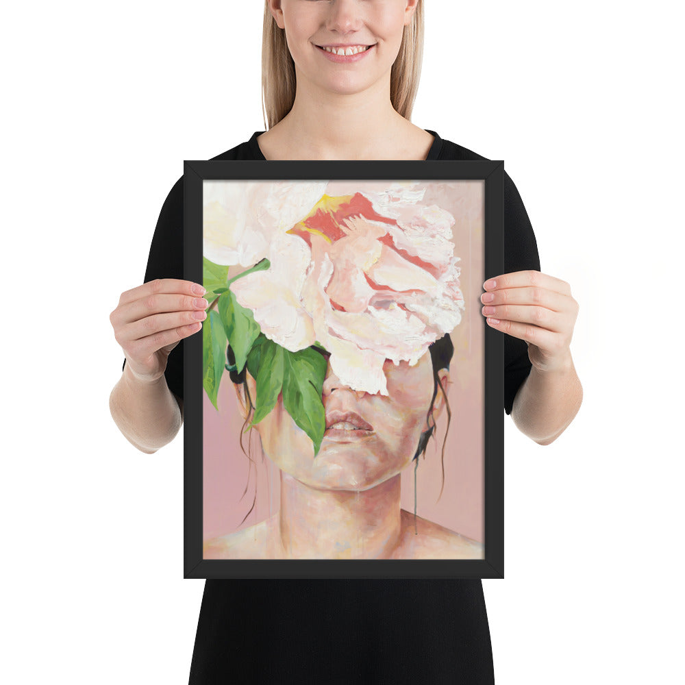 Veiled in Bloom, Keeper of the Hidden Face – Framed
