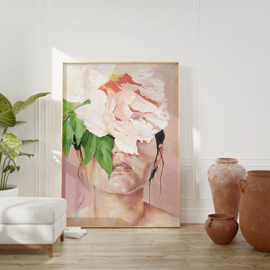 Veiled in Bloom, Keeper of the Hidden Face – Framed